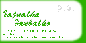 hajnalka hambalko business card